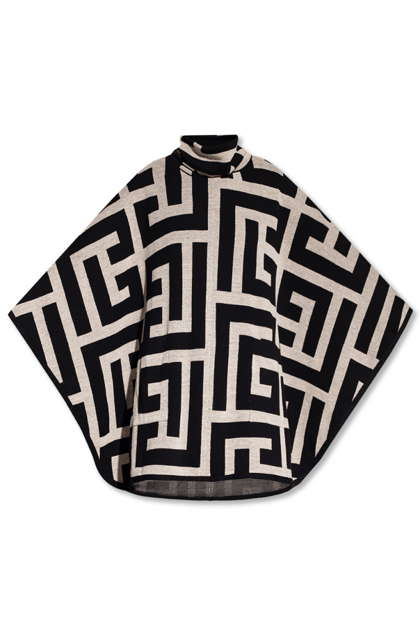 Fendi poncho black and cheap white